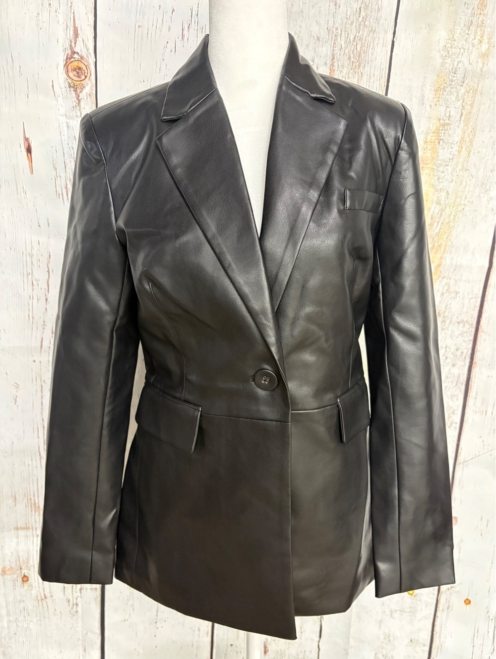 Cabi Women's Black Faux Leather James Jacket Size XXS Style #4495